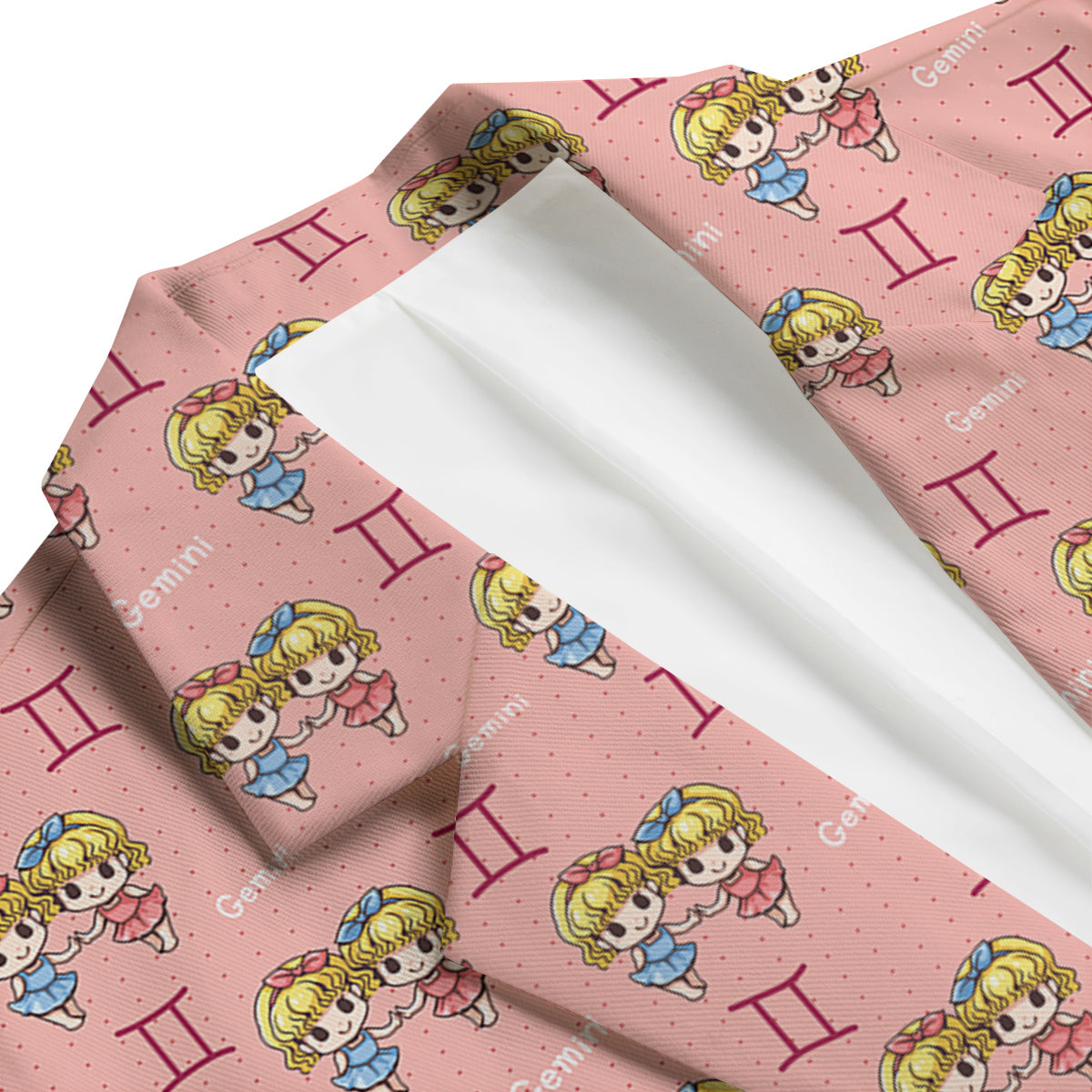 Gemini Cute Cartoon Print Pattern Men's Blazer-grizzshop