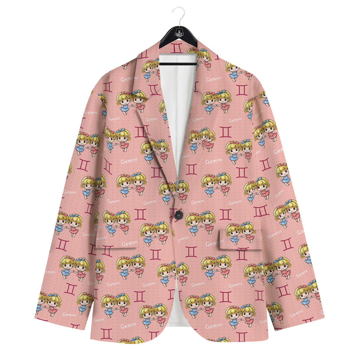 Gemini Cute Cartoon Print Pattern Men's Sport Coat-grizzshop