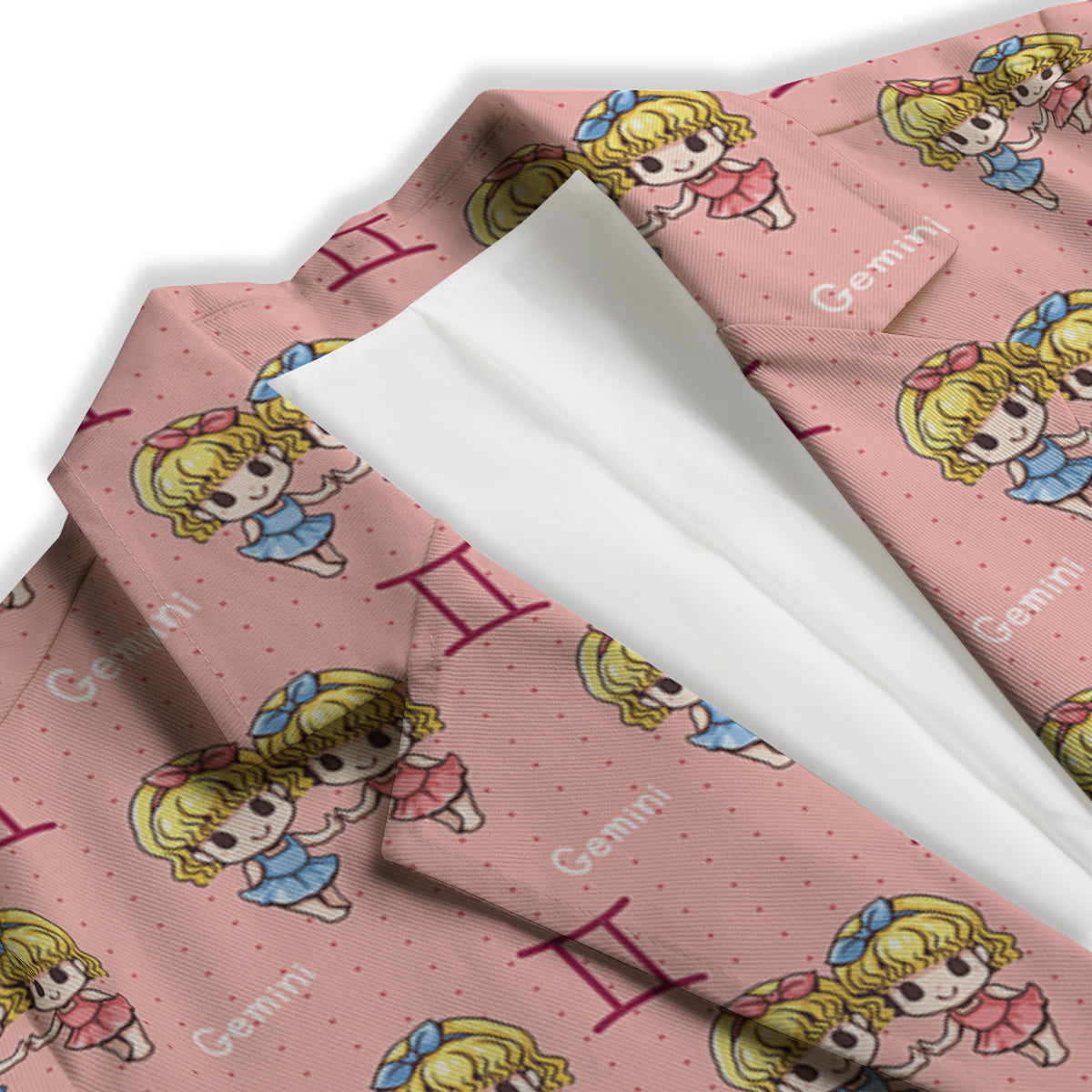 Gemini Cute Cartoon Print Pattern Women's Blazer-grizzshop