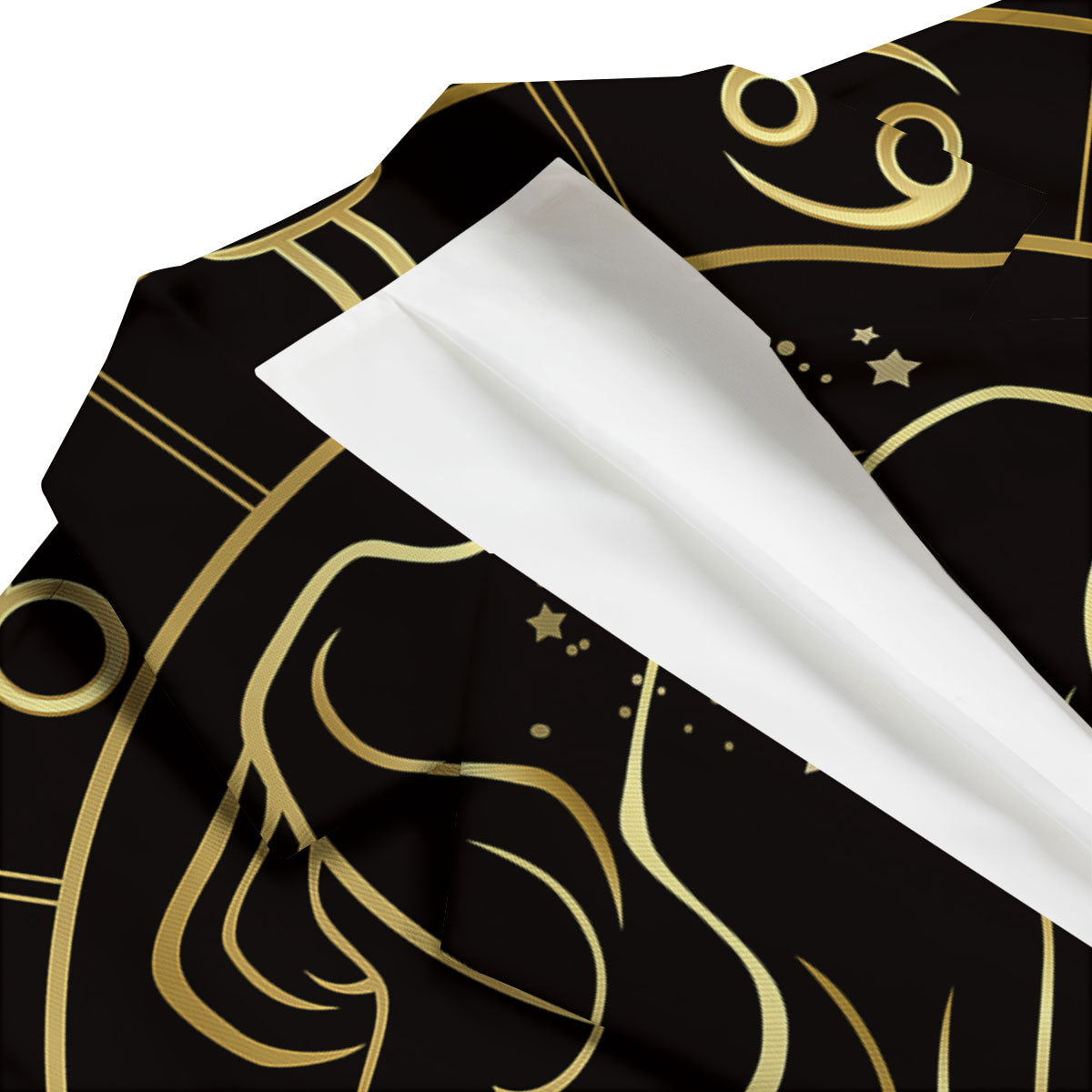 Gemini Sign Black And Gold Print Men's Blazer-grizzshop