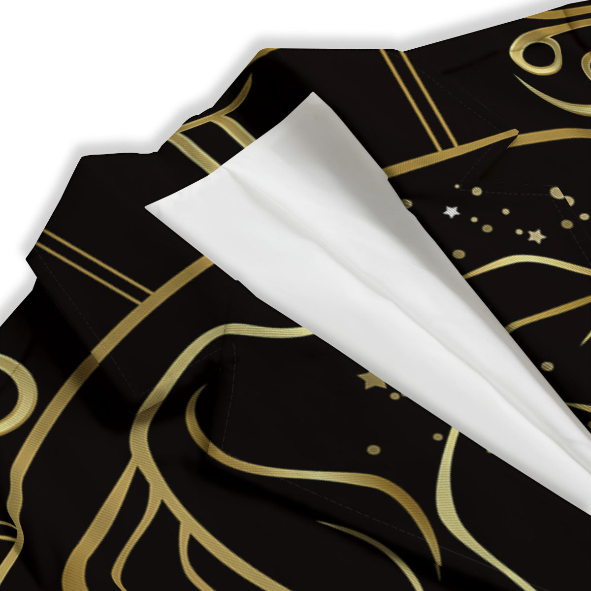 Gemini Sign Black And Gold Print Women's Blazer-grizzshop