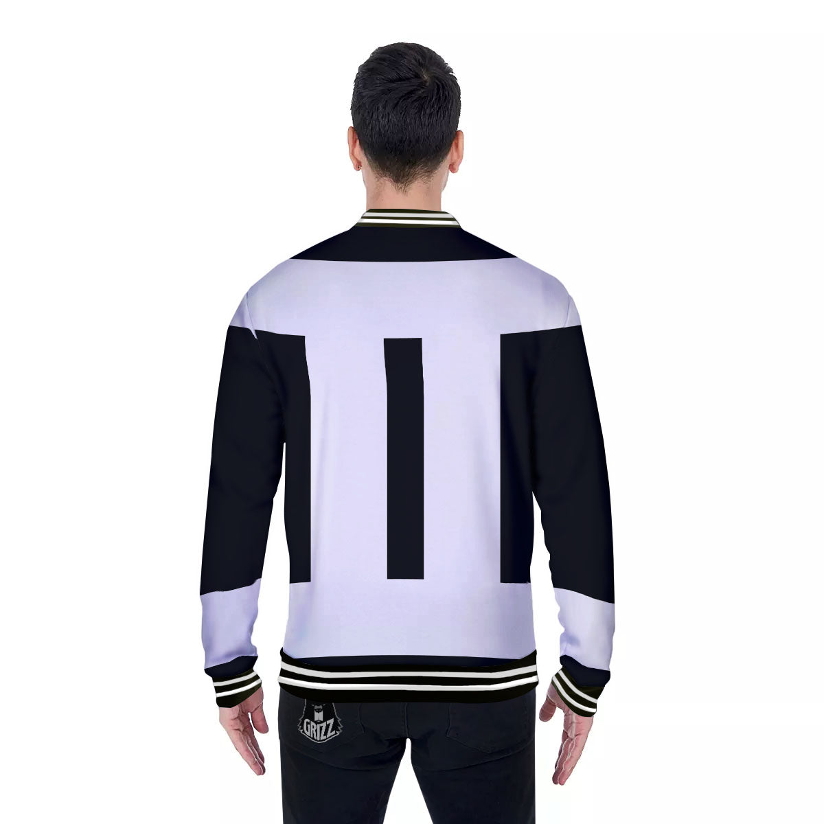 Gemini Sign White And Black Print Baseball Jacket-grizzshop