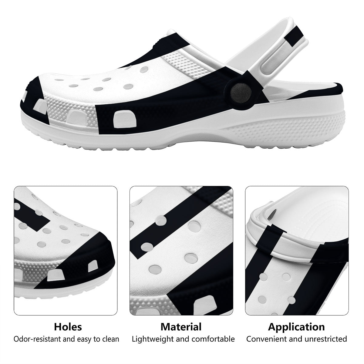 Gemini Sign White And Black Print Clog-grizzshop