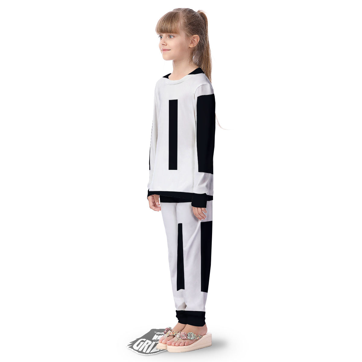 Gemini Sign White And Black Print Kid's Pajamas-grizzshop