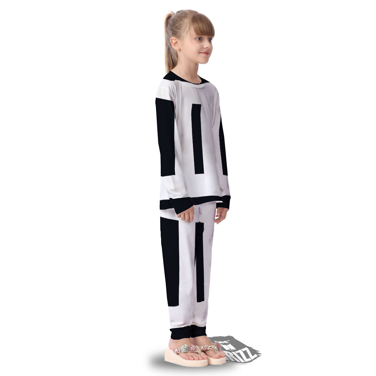 Gemini Sign White And Black Print Kid's Pajamas-grizzshop
