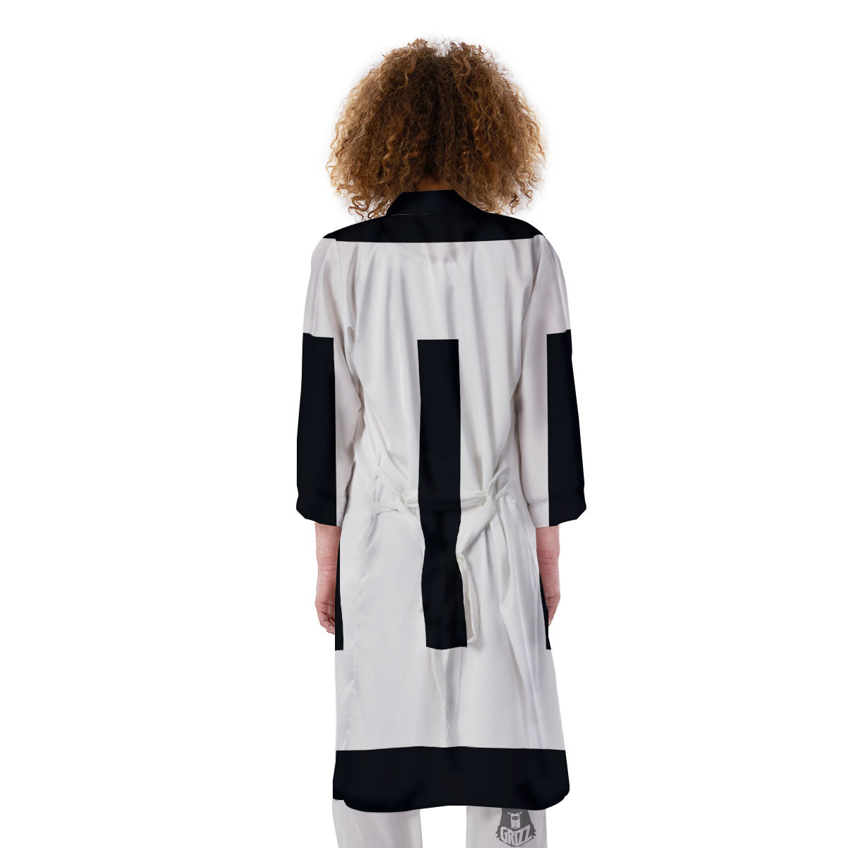 Gemini Sign White And Black Print Kimono-grizzshop