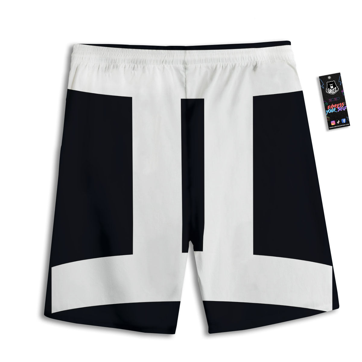 Gemini Sign White And Black Print Men's Athletic Shorts