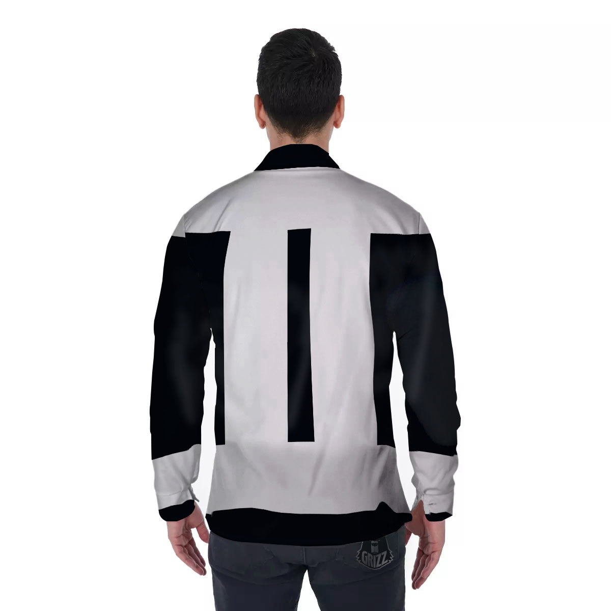 Gemini Sign White And Black Print Men's Long Sleeve Shirts-grizzshop
