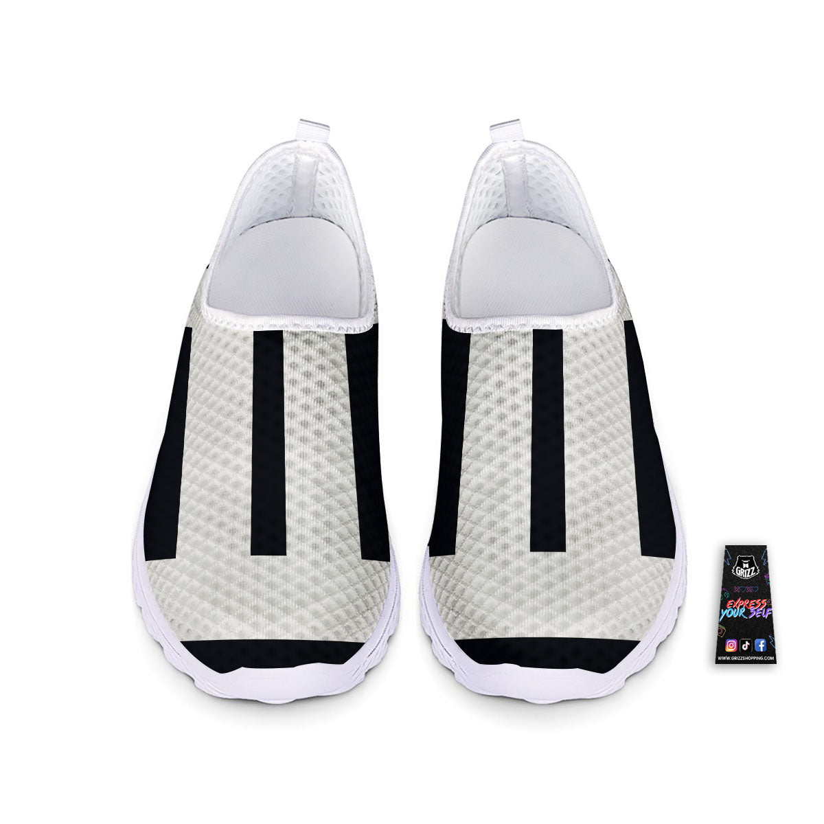 Gemini Sign White And Black Print Nurse Shoes-grizzshop
