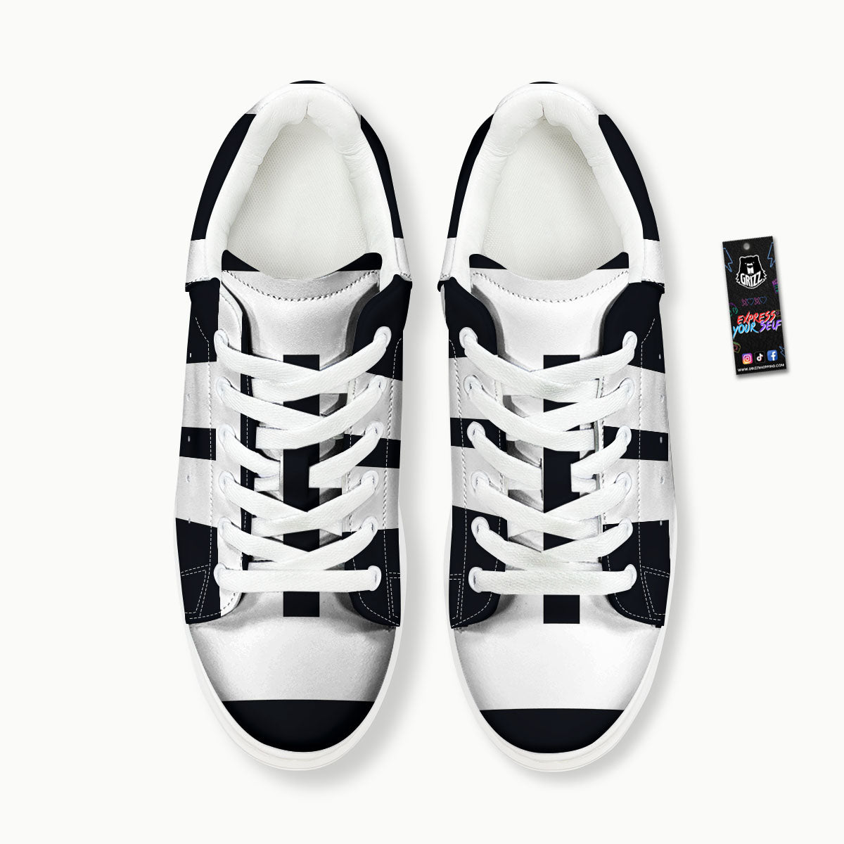 Gemini Sign White And Black Print Platform Shoes-grizzshop
