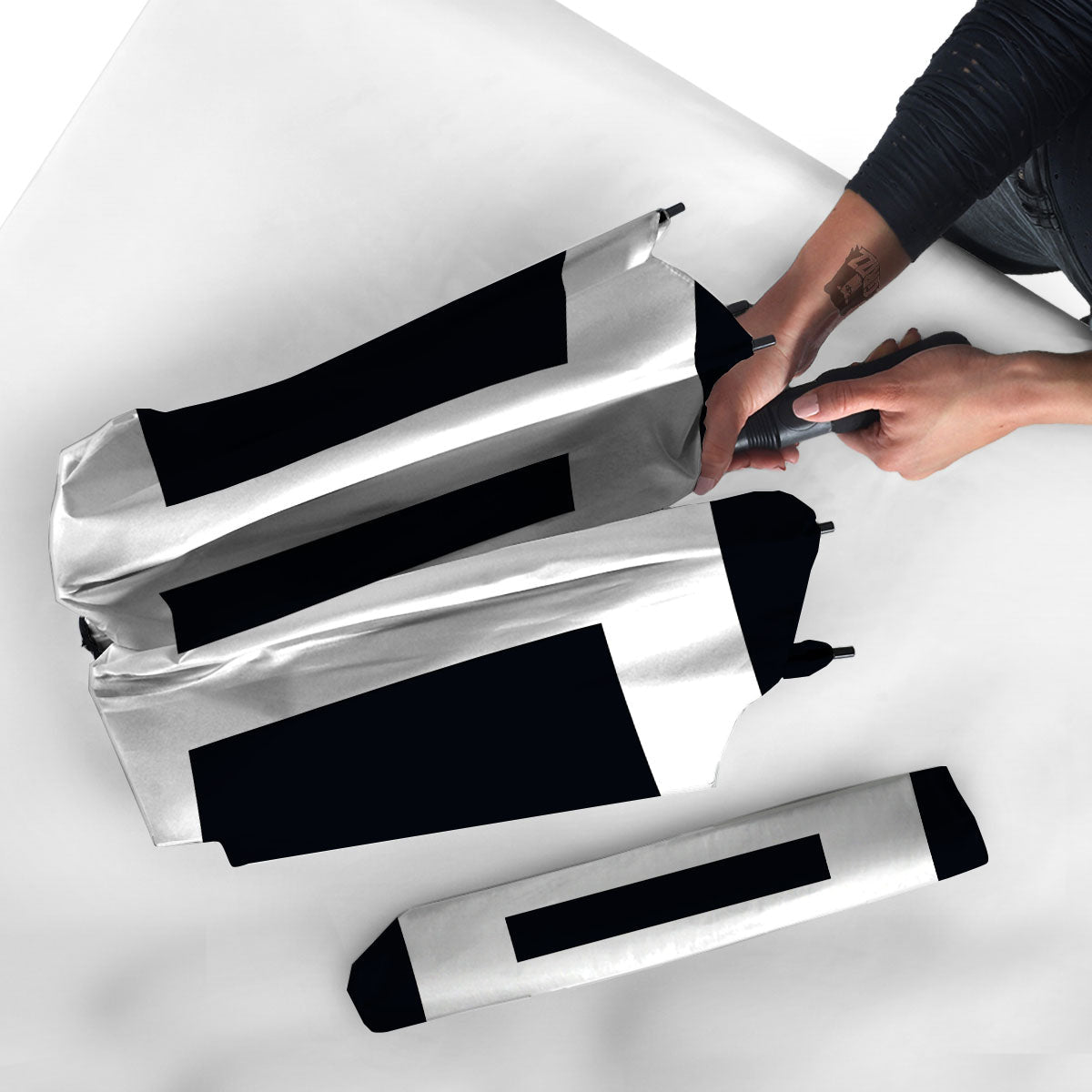 Gemini Sign White And Black Print Umbrella-grizzshop