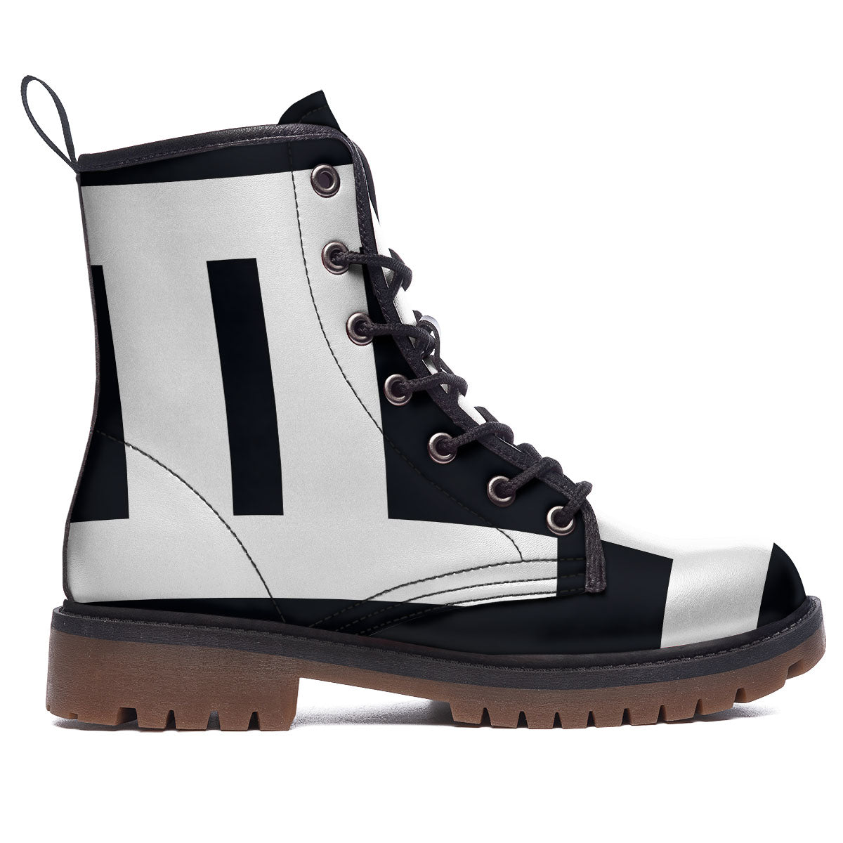 Gemini Sign White And Black Print Work Boots-grizzshop