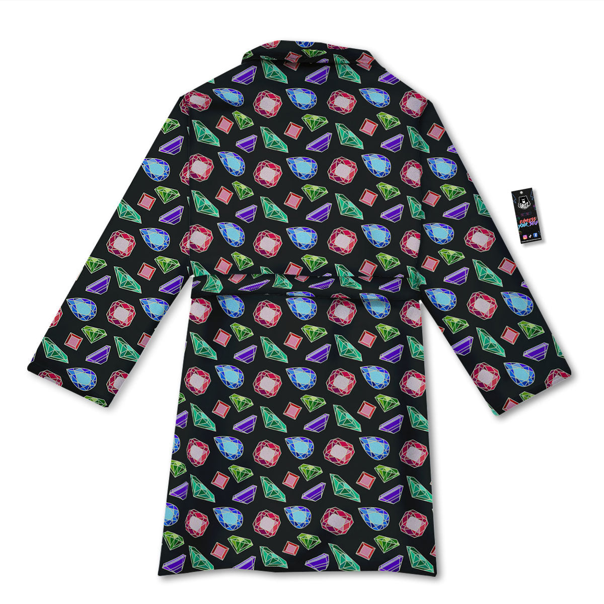 Gems Diamond Print Bathrobe-grizzshop