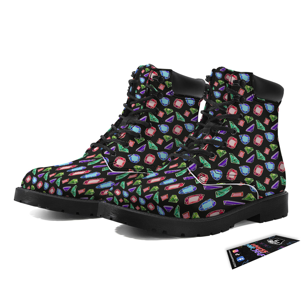 Gems Diamond Print Boots-grizzshop