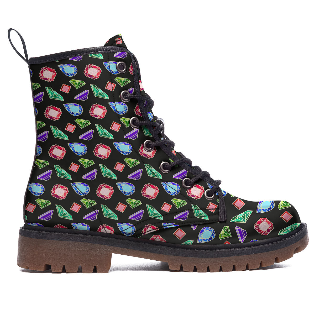 Gems Diamond Print Work Boots-grizzshop