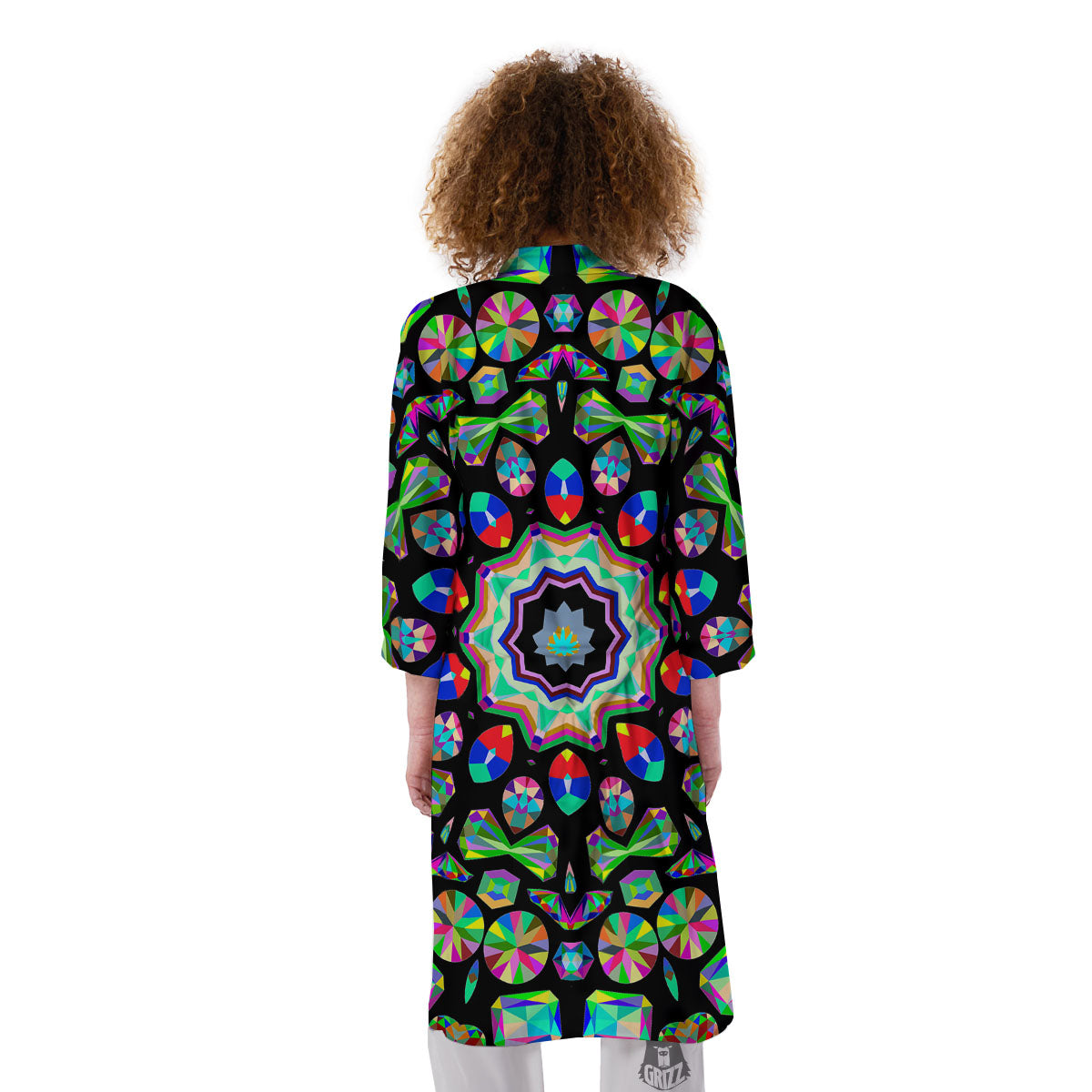 Gems Kaleidoscope Colorful Print Kimono-grizzshop