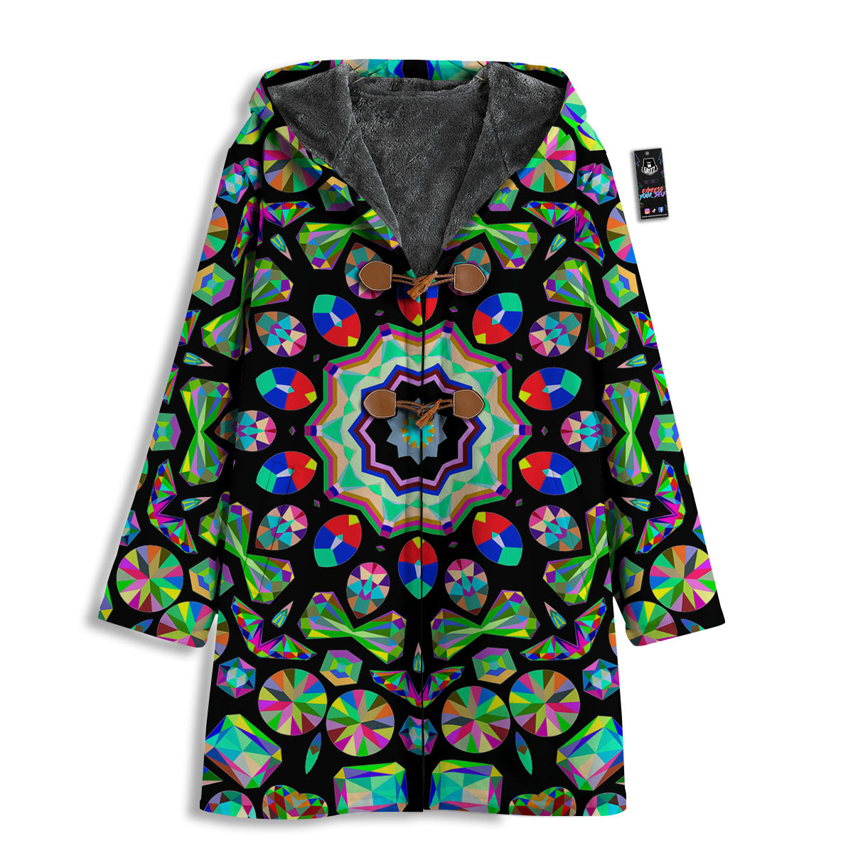 Gems Kaleidoscope Colorful Print Men's Windbreaker Jacket-grizzshop