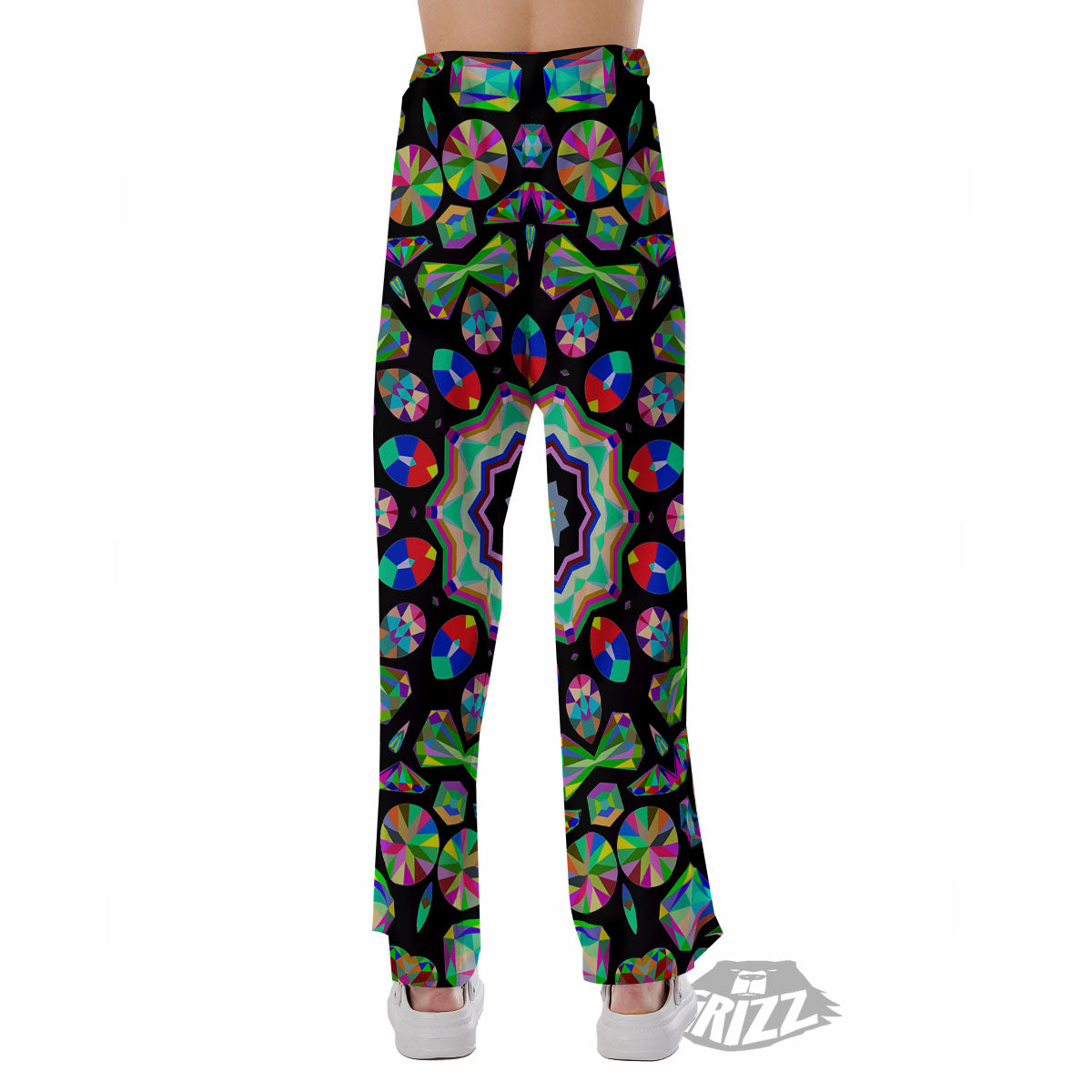 Gems Kaleidoscope Colorful Print Pajama Pants-grizzshop