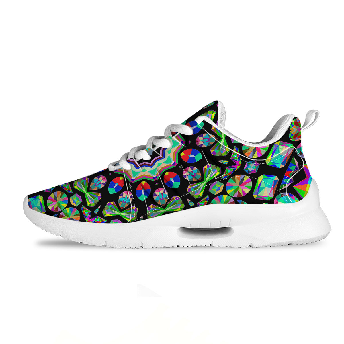 Gems Kaleidoscope Colorful Print Tennis Shoes-grizzshop