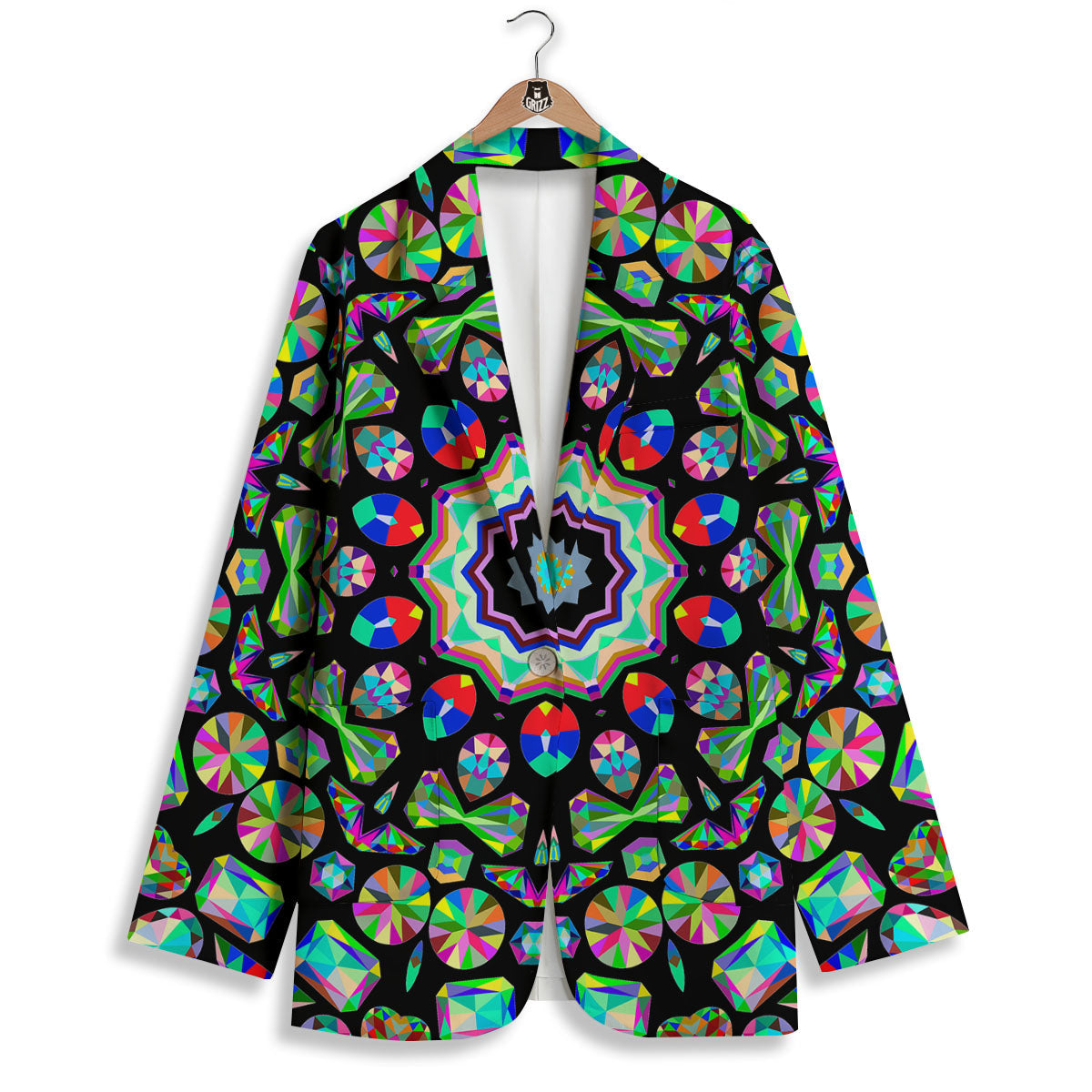 Gems Kaleidoscope Colorful Print Women's Blazer-grizzshop