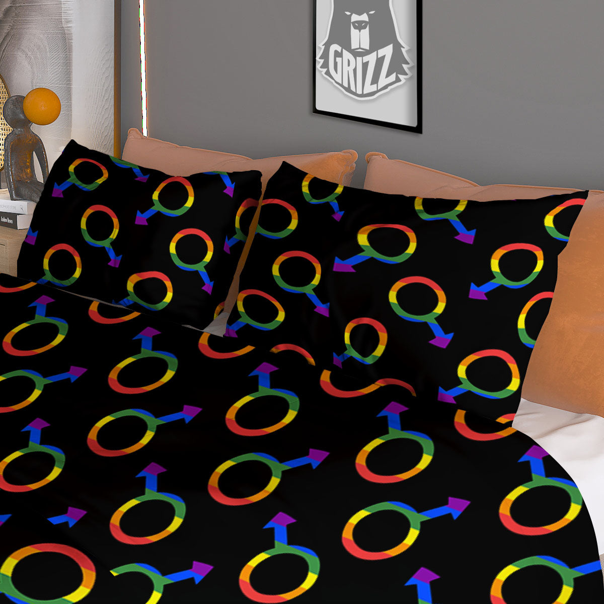 Gender Symbol Gay Pride Print Pattern Duvet Cover Bedding Set