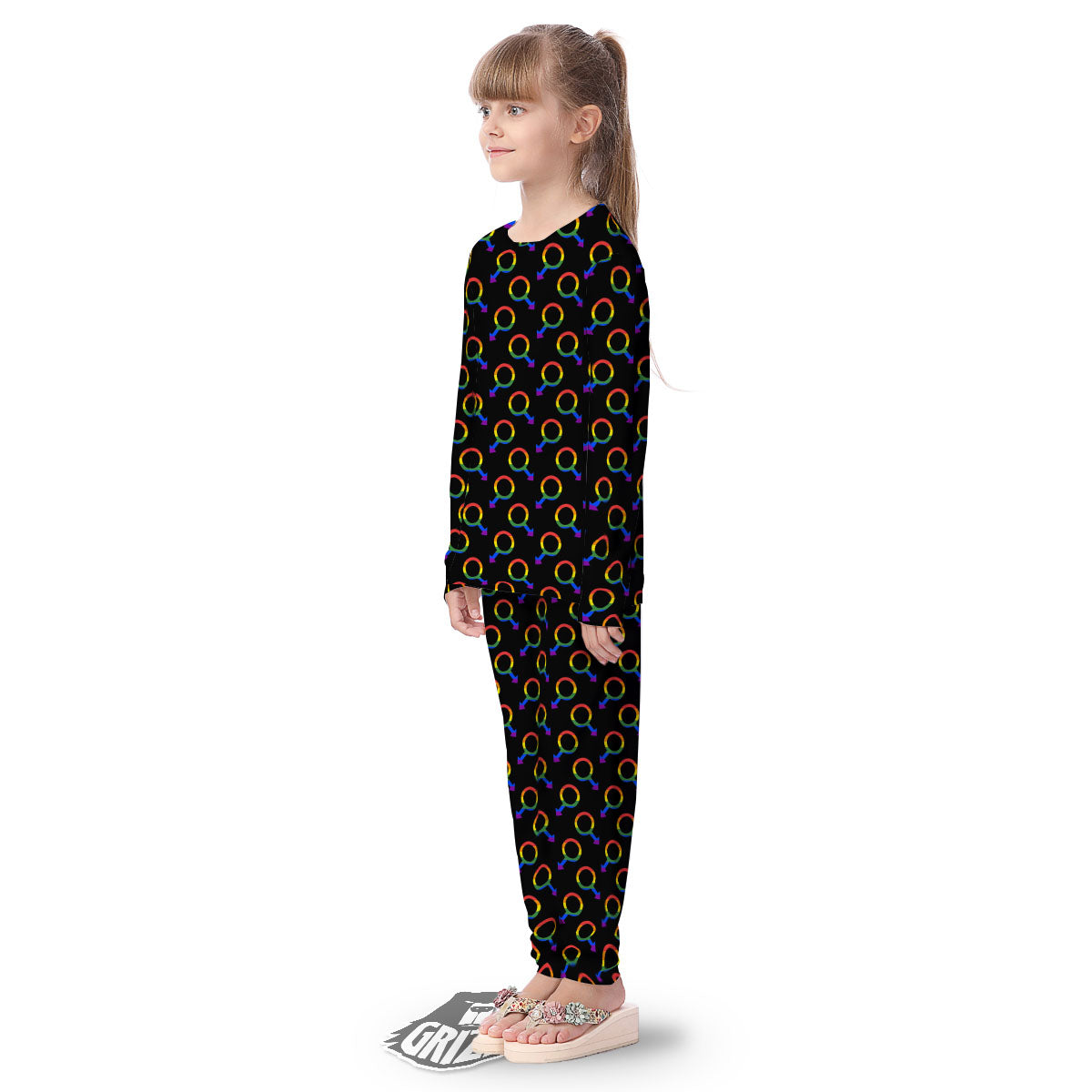 Gender Symbol Gay Pride Print Pattern Kid's Pajamas-grizzshop