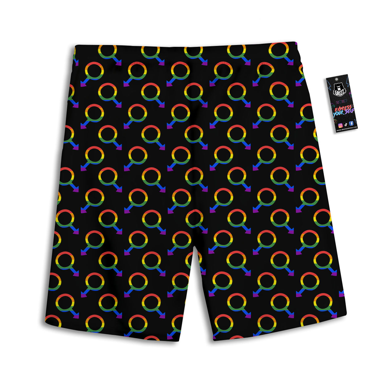 Happy Llama Print Pattern Men's Athletic Shorts