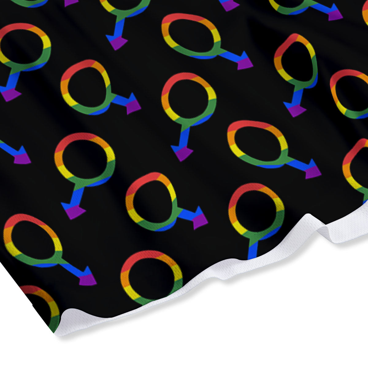 Gender Symbol Gay Pride Print Pattern Mesh Shorts