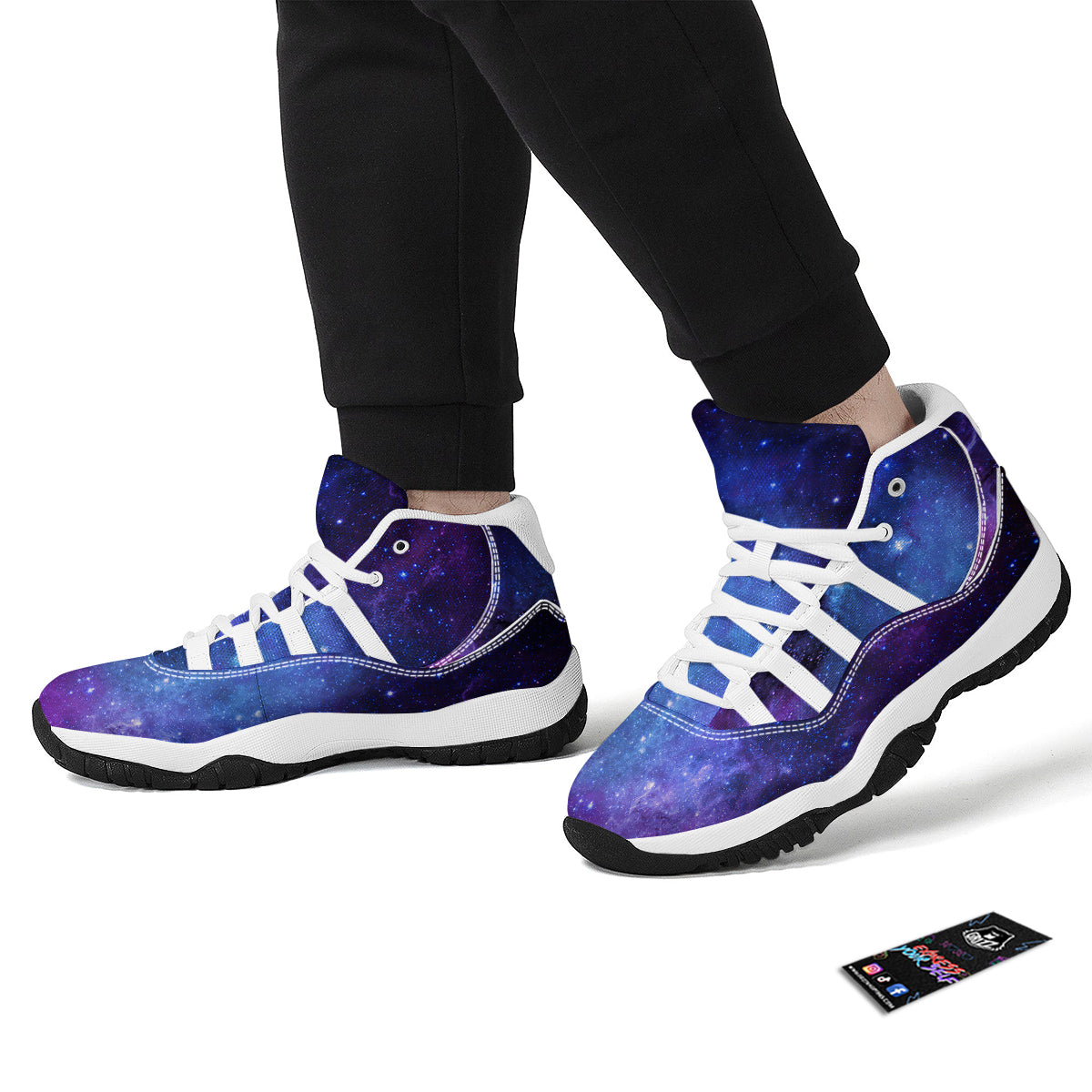Geomagnetic Storm Galaxy Space Print White Bball Shoes-grizzshop