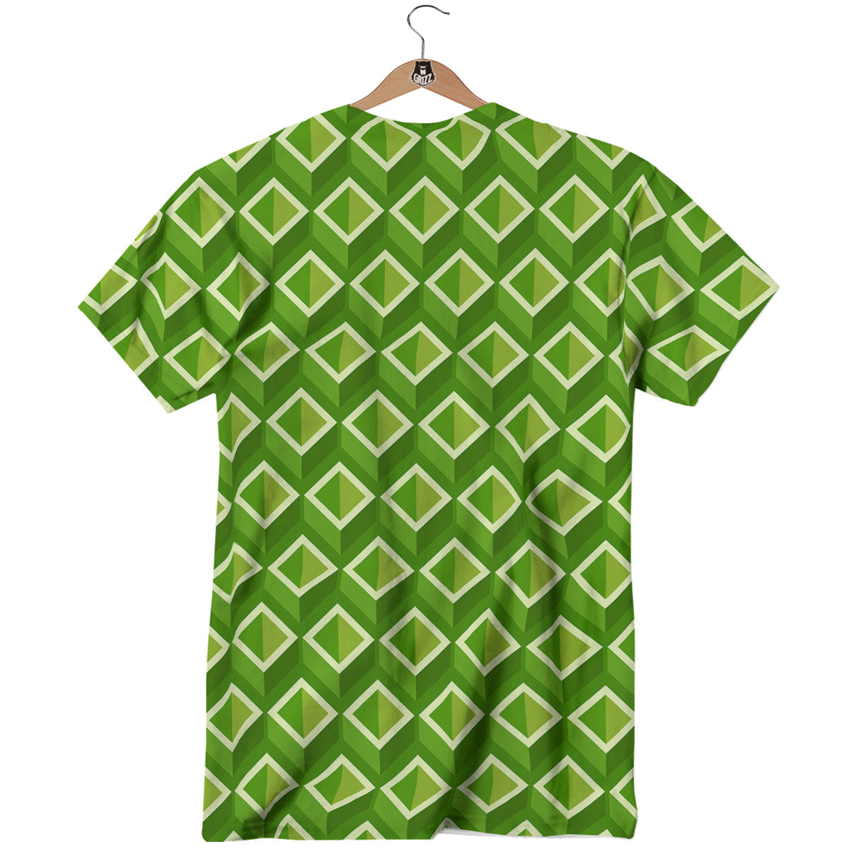 Geometric 3D Bamboo Print Pattern T-Shirt-grizzshop