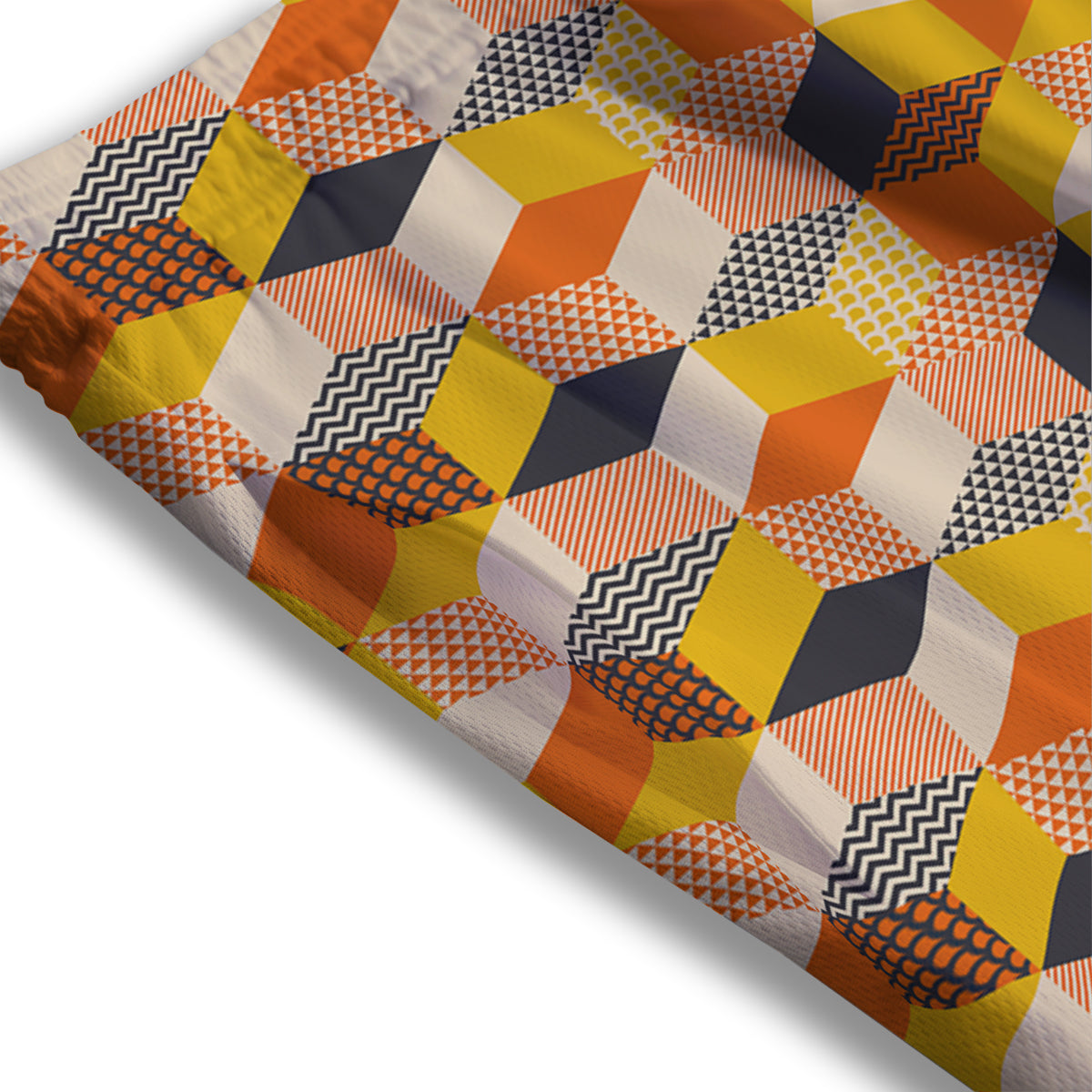 Geometric 60s Print Pattern Mesh Shorts-grizzshop