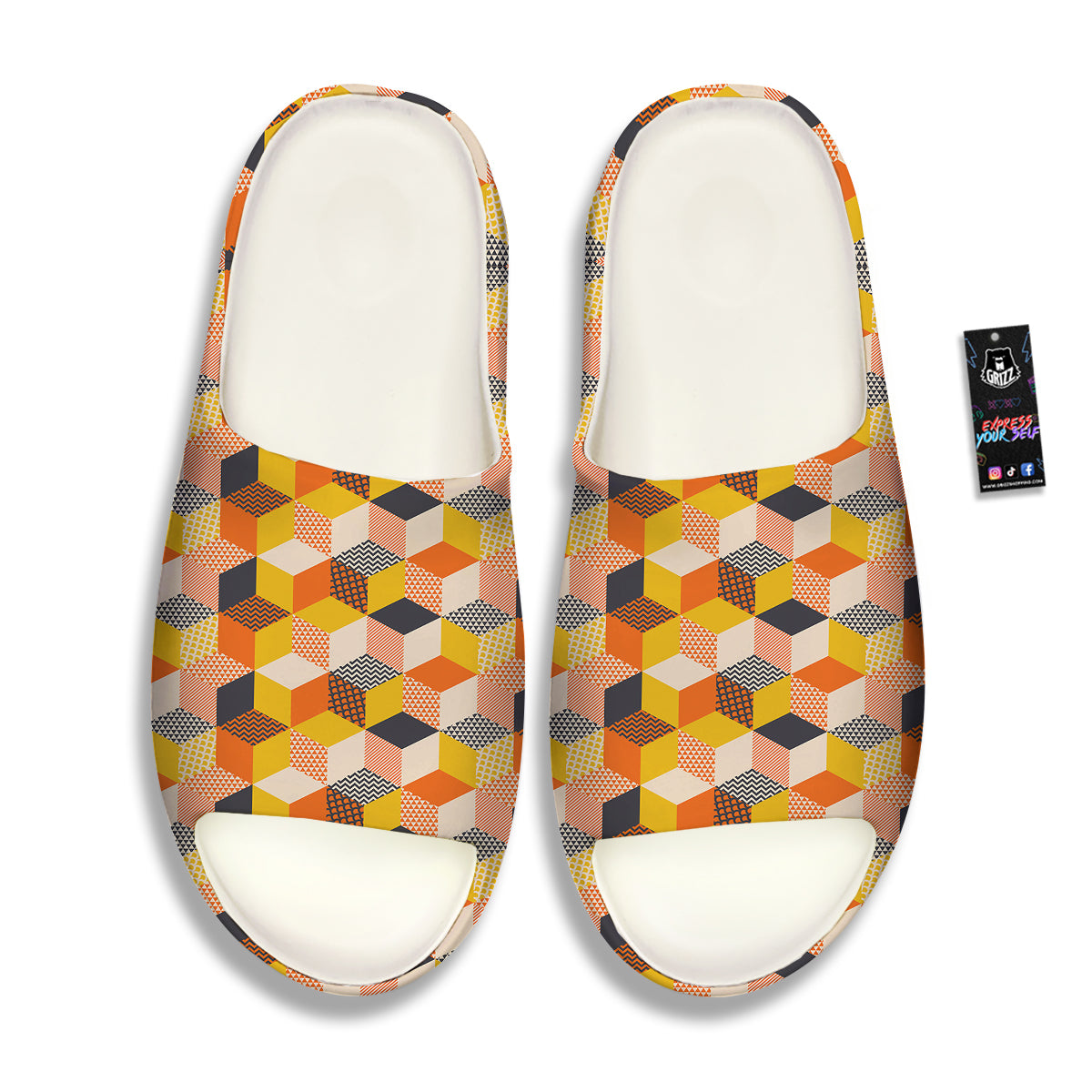 Geometric 60s Print Pattern Sandals-grizzshop