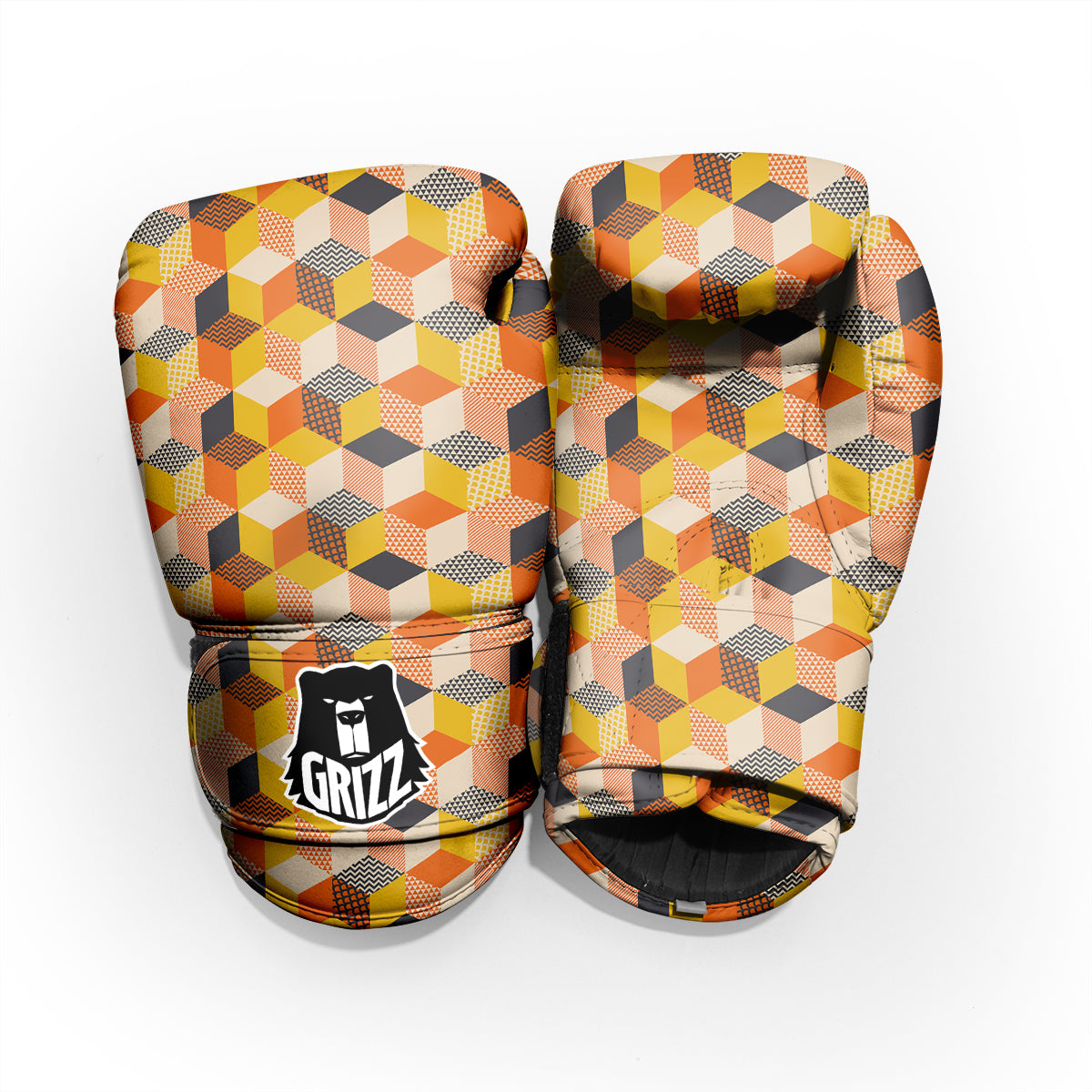 Geometric 60s Print Pattern Sparring Gloves-grizzshop