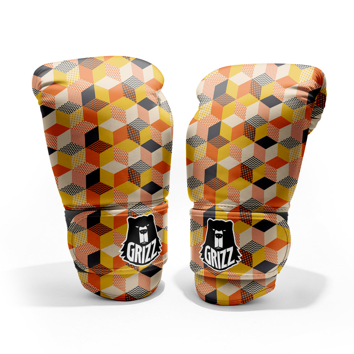 Geometric 60s Print Pattern Sparring Gloves-grizzshop