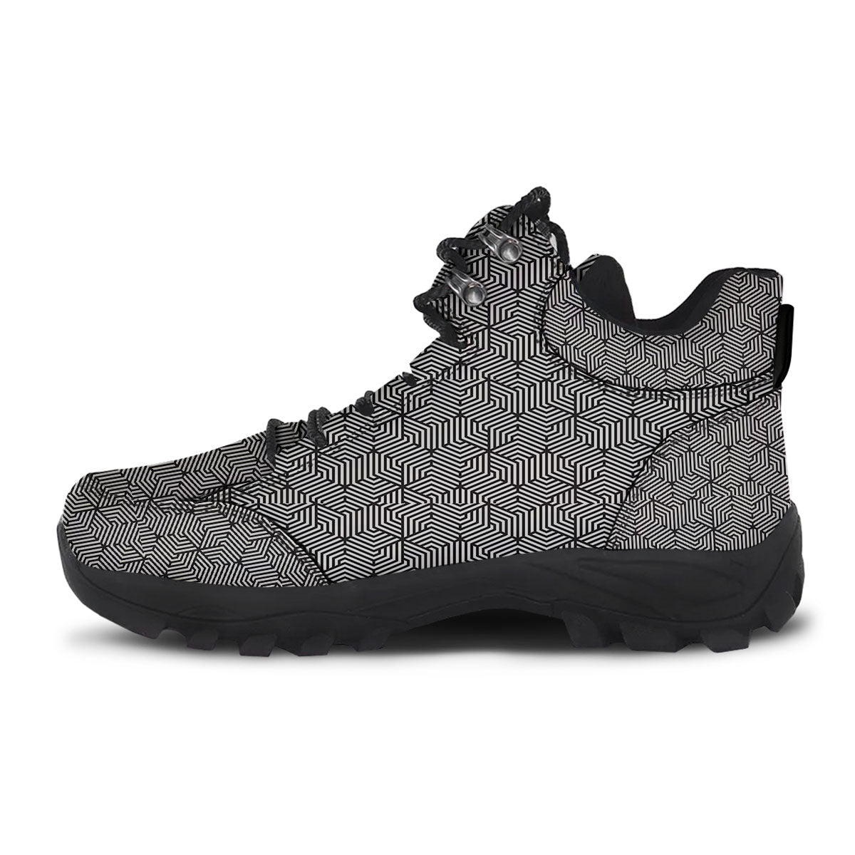 Geometric Abstract Polygonal Print Hiking Shoes-grizzshop