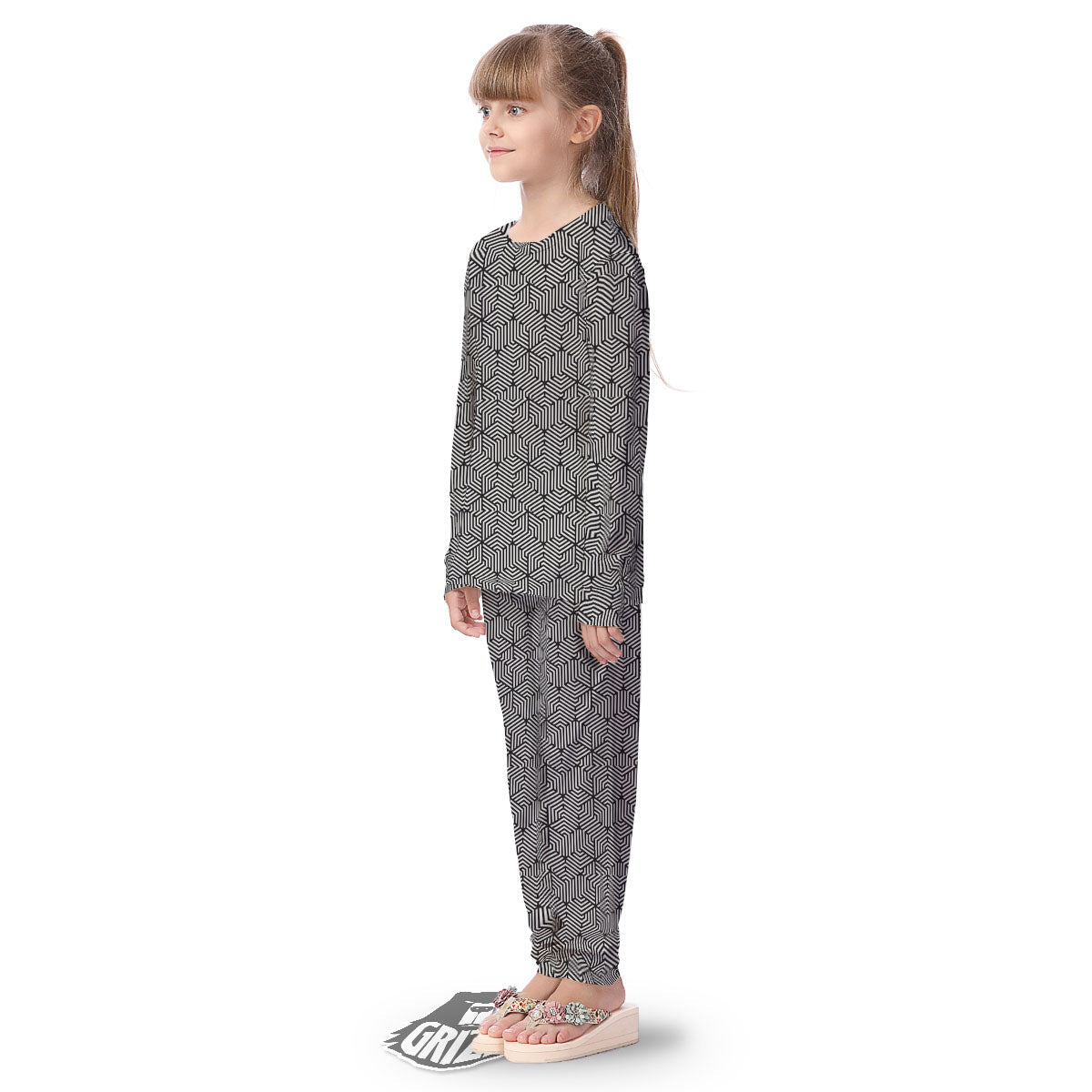 Geometric Abstract Polygonal Print Kid's Pajamas-grizzshop
