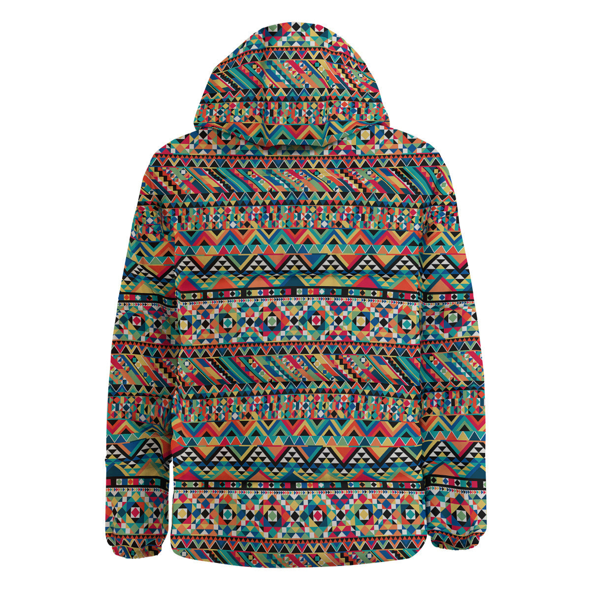 Geometric Aztec Colorful Print Pattern Down Jacket-grizzshop
