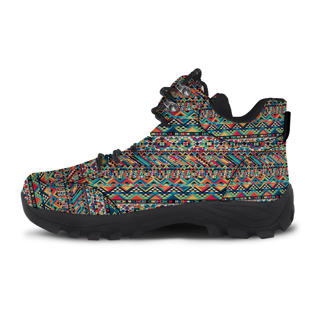 Geometric Aztec Colorful Print Pattern Hiking Shoes-grizzshop