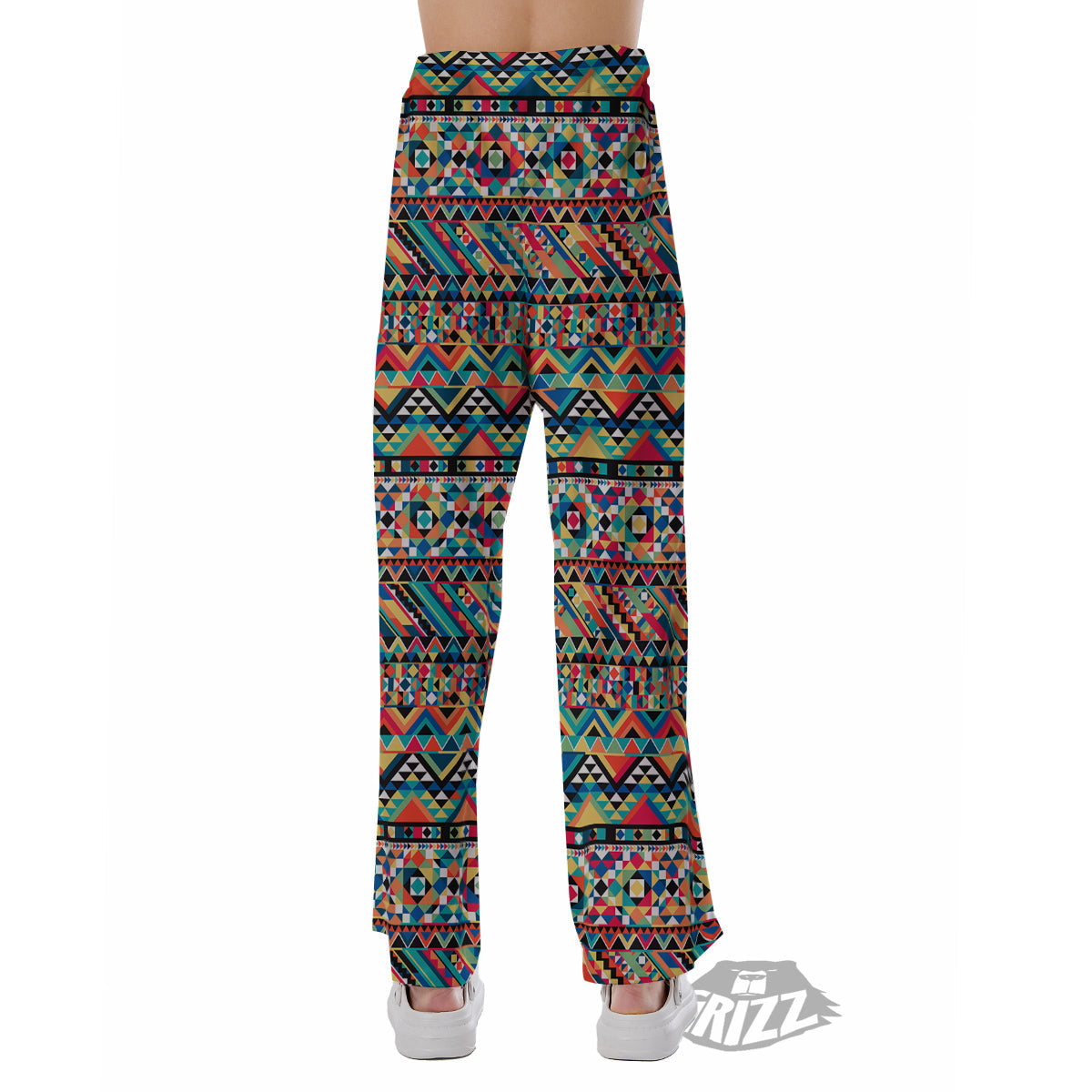 Geometric Aztec Colorful Print Pattern Pajama Pants-grizzshop
