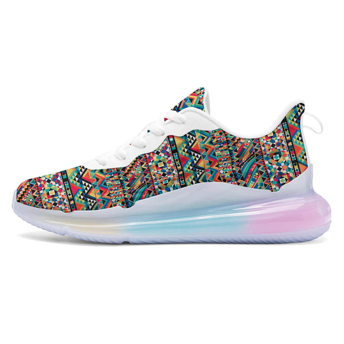 Geometric Aztec Colorful Print Pattern Running Sneakers-grizzshop