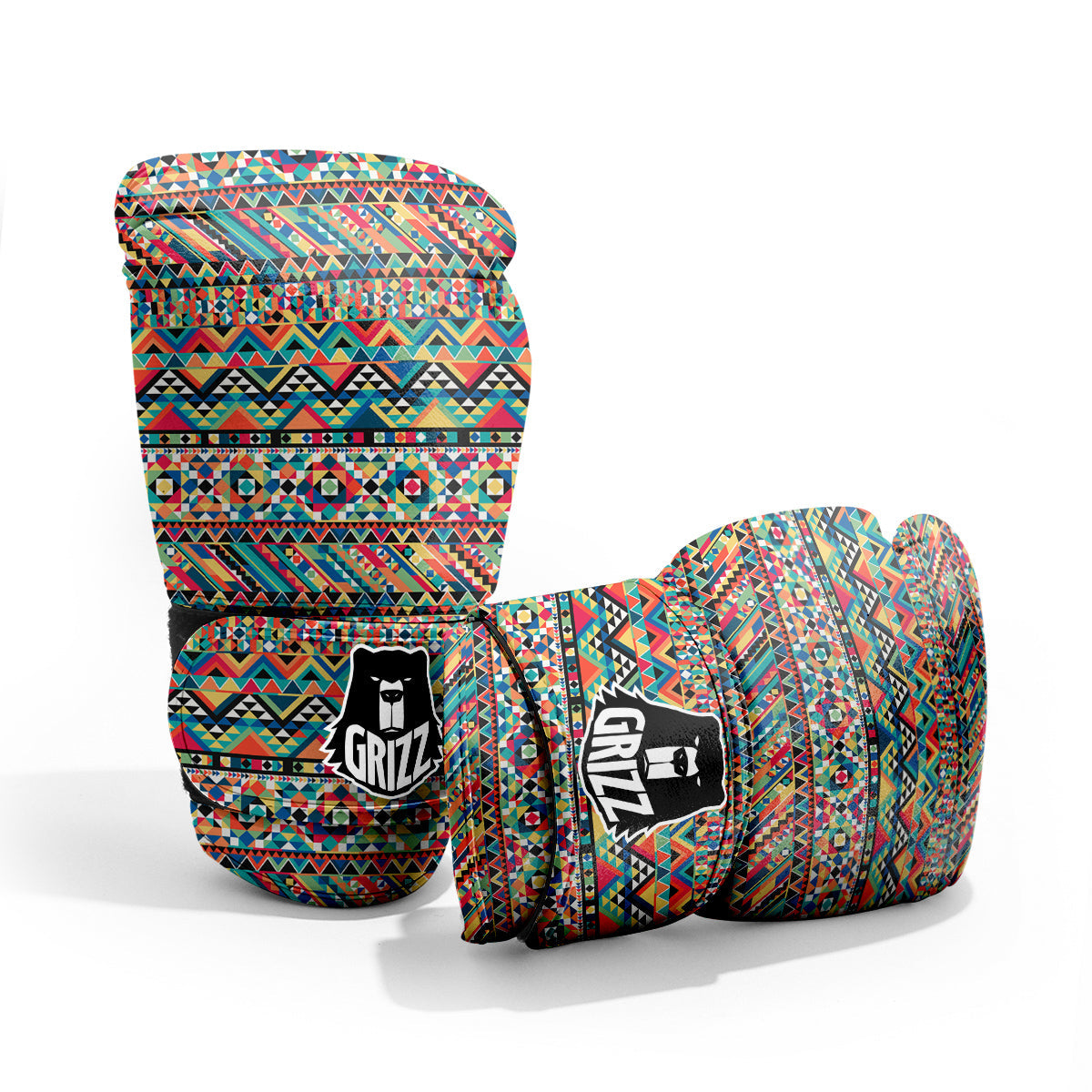 Geometric Aztec Colorful Print Pattern Pro Boxing Glove