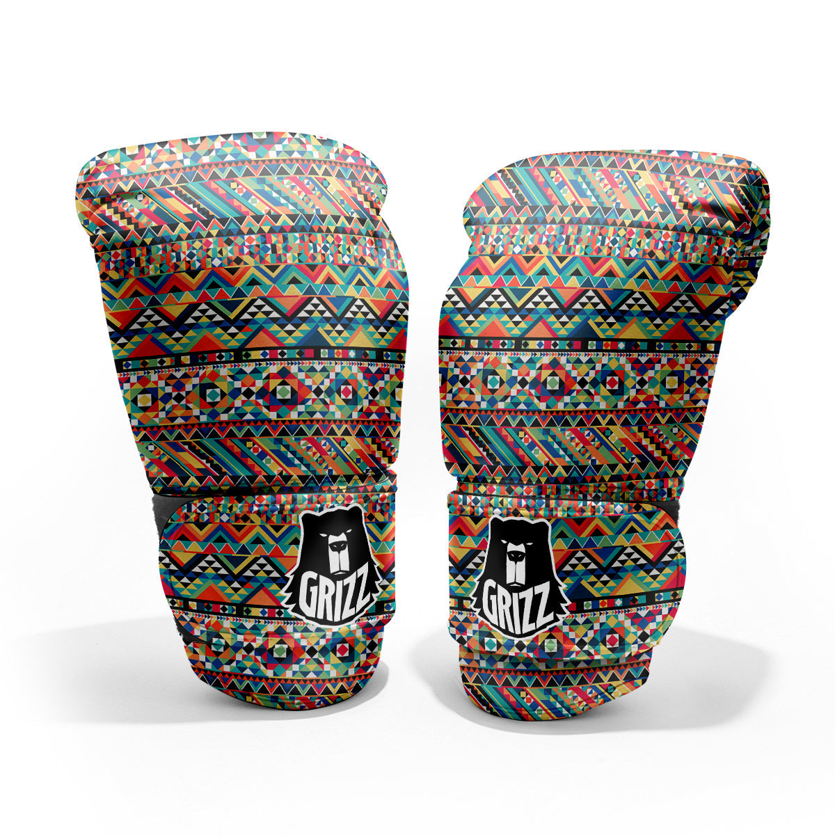 Geometric Aztec Colorful Print Pattern Pro Boxing Glove