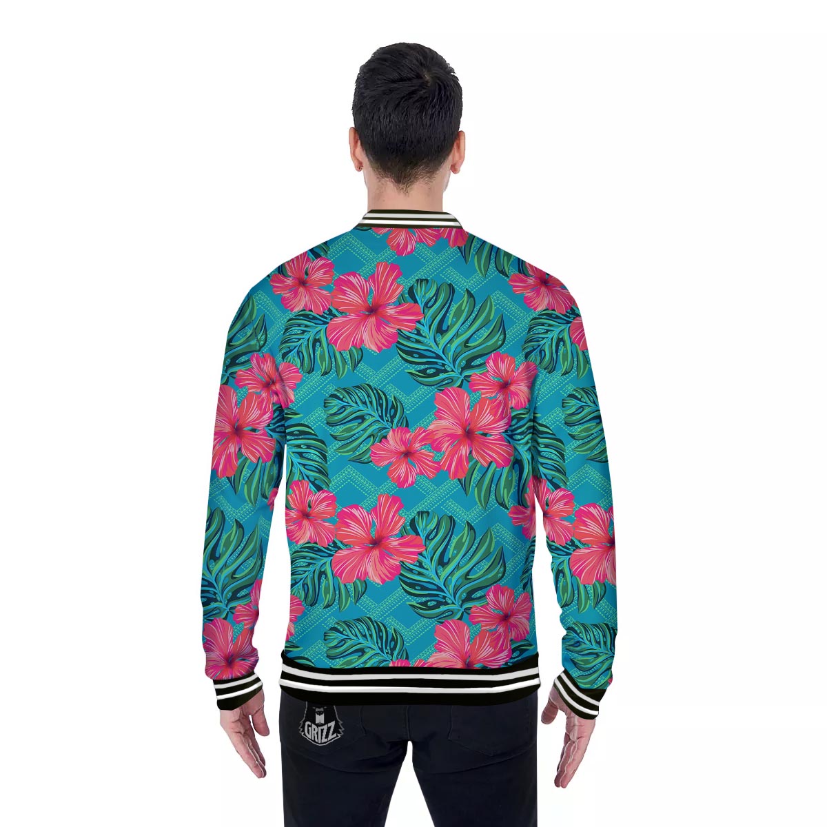 Geometric Aztec Tropical Print Pattern Baseball Jacket-grizzshop