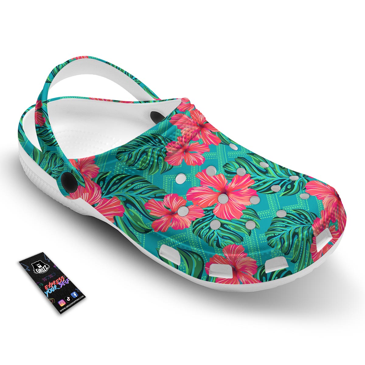 Geometric Aztec Tropical Print Pattern Clog-grizzshop