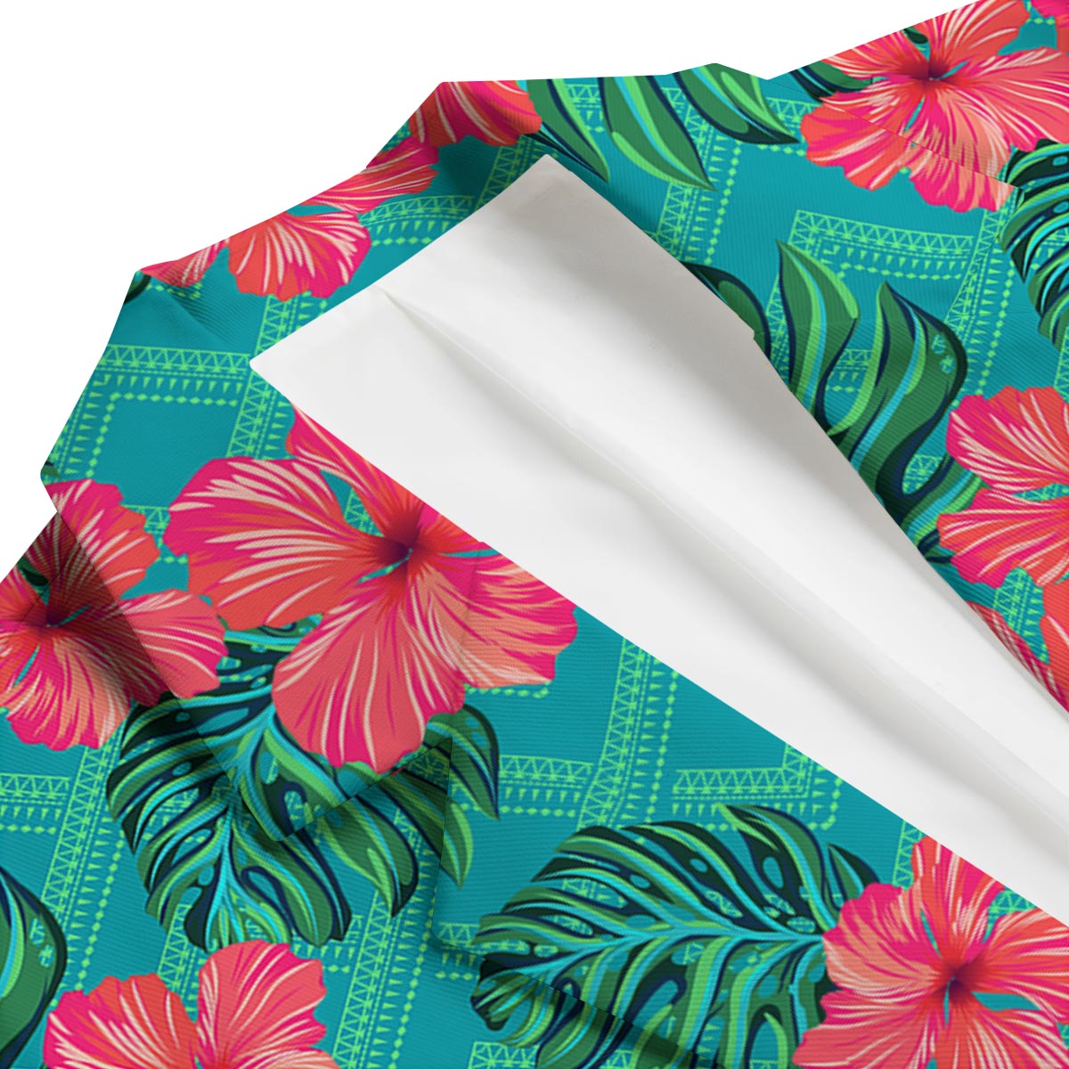 Geometric Aztec Tropical Print Pattern Men's Blazer-grizzshop