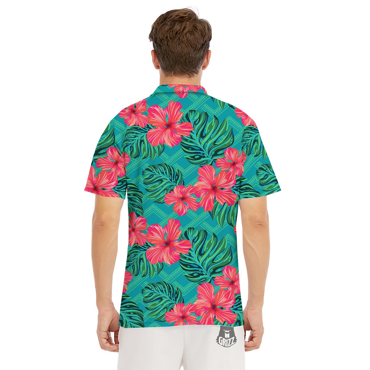 Geometric Aztec Tropical Print Pattern Men's Golf Shirts-grizzshop