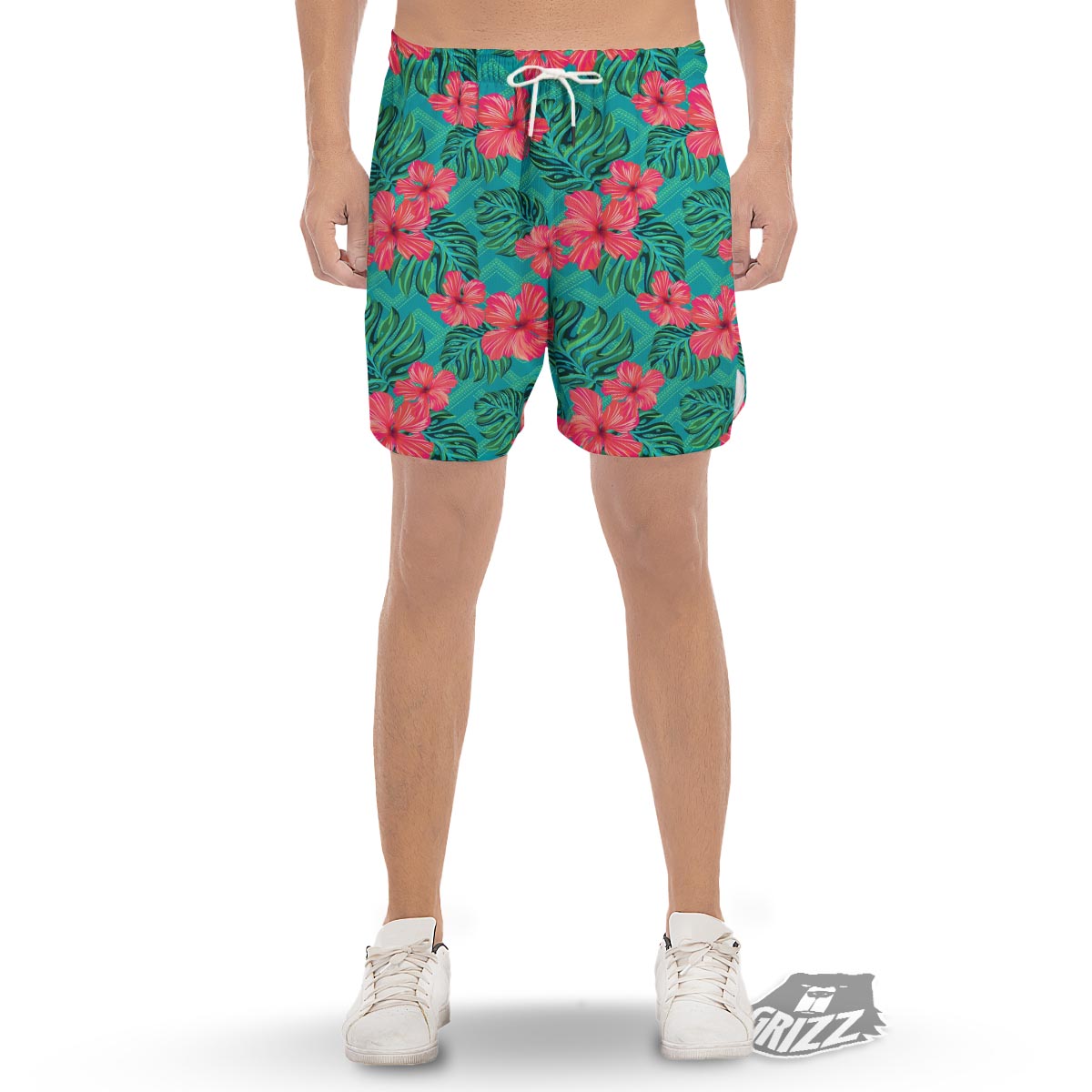 Geometric Aztec Tropical Print Pattern Men's Gym Shorts-grizzshop