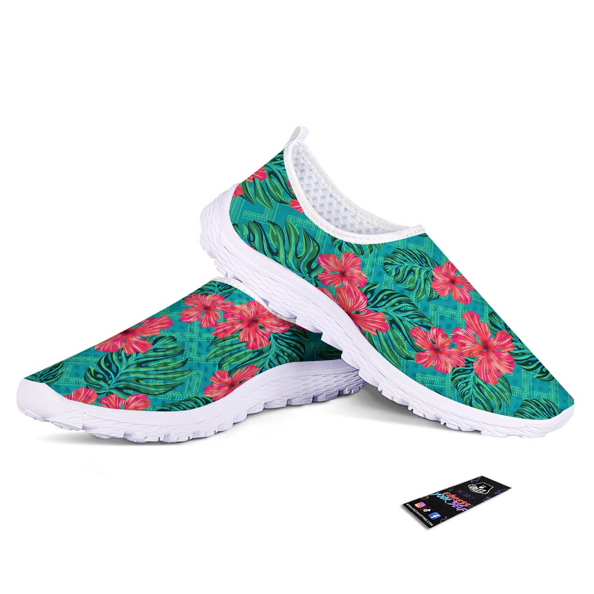 Geometric Aztec Tropical Print Pattern Nurse Shoes-grizzshop
