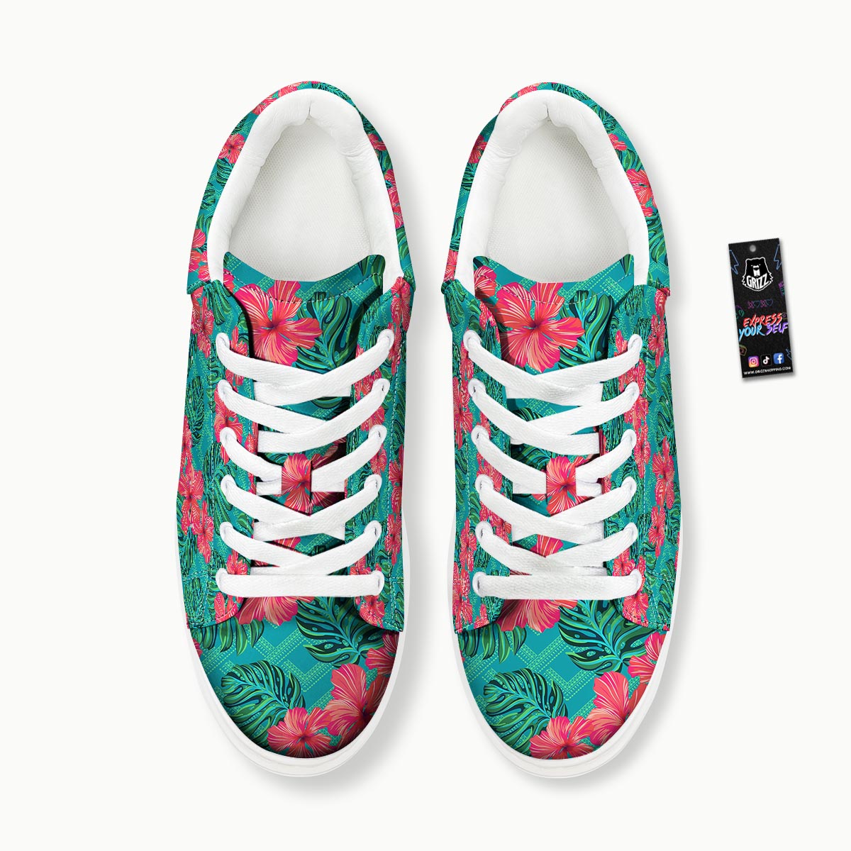 Geometric Aztec Tropical Print Pattern Platform Shoes-grizzshop