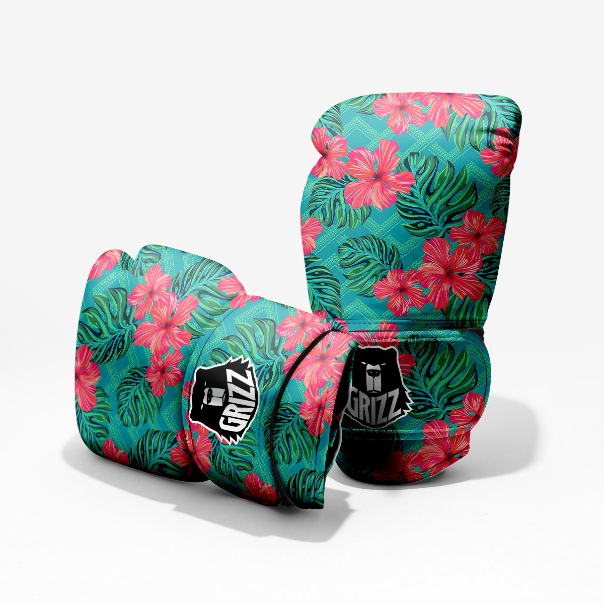 Geometric Aztec Tropical Print Pattern Sparring Gloves-grizzshop